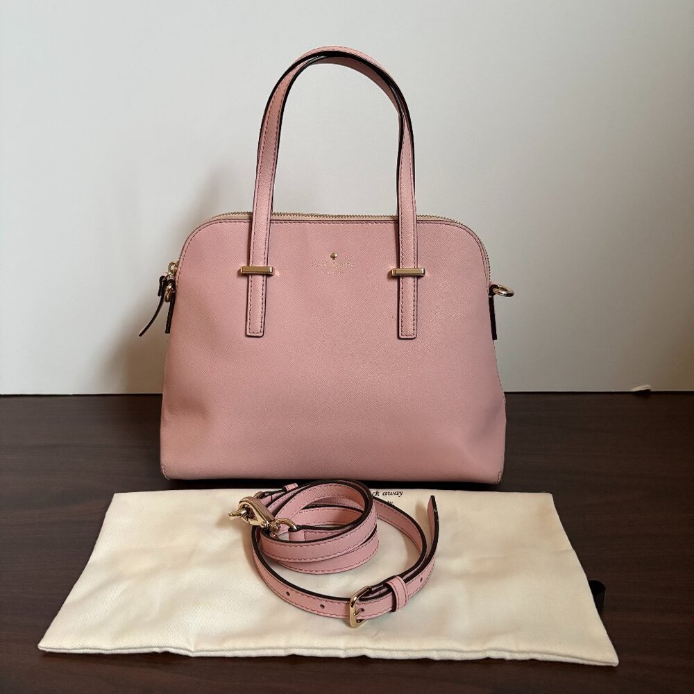 Kate Spade Cedar Street Maise Leather Pink/Rose Satchel Crossbody Quiet Luxury